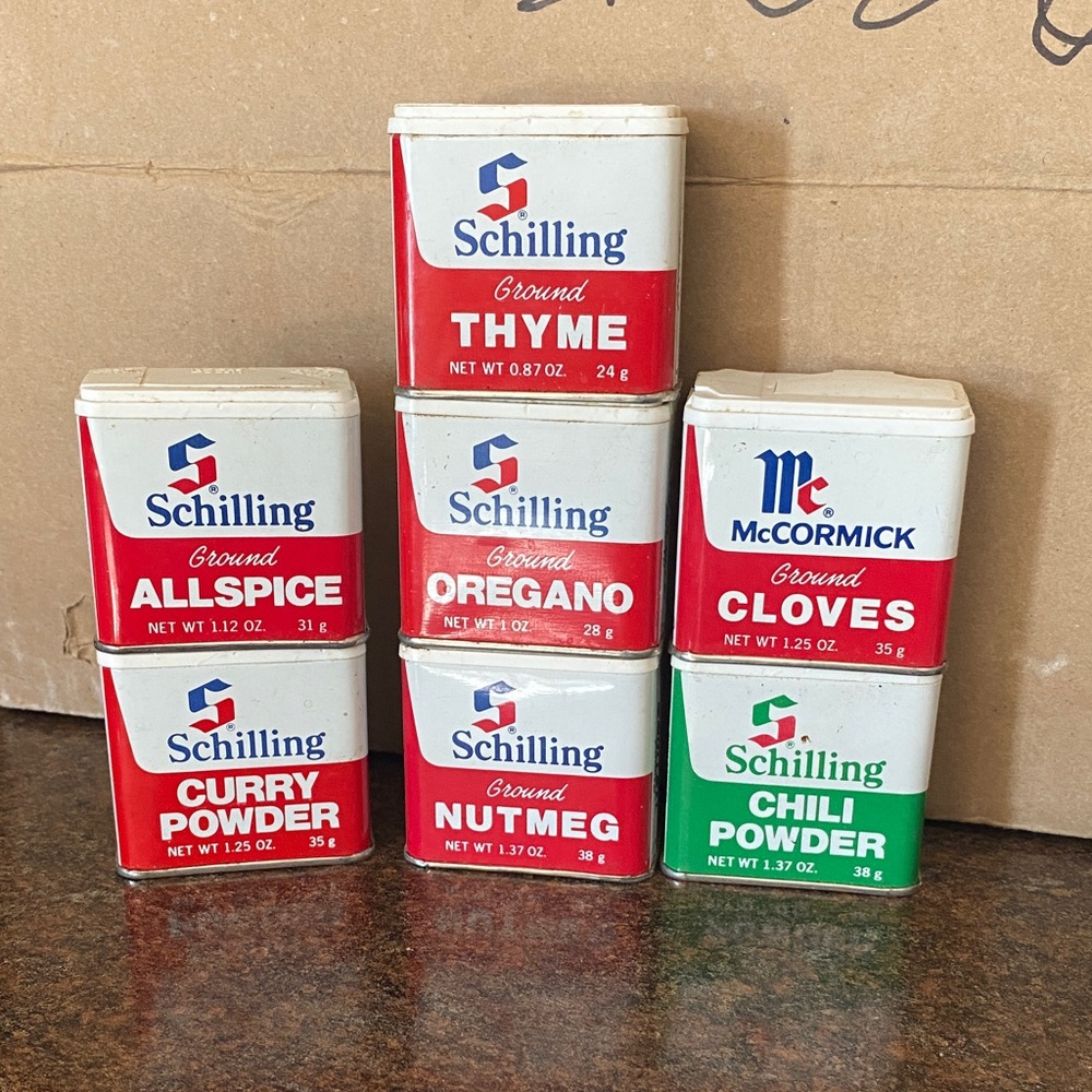 1977 Schilling and McCormick Spice Tin Collection